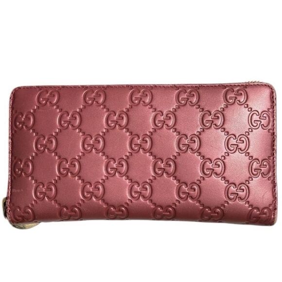 Authentic Gucci GG Signature Continental Pink
Leather Zip Around Wallet - Picture 3 of 16